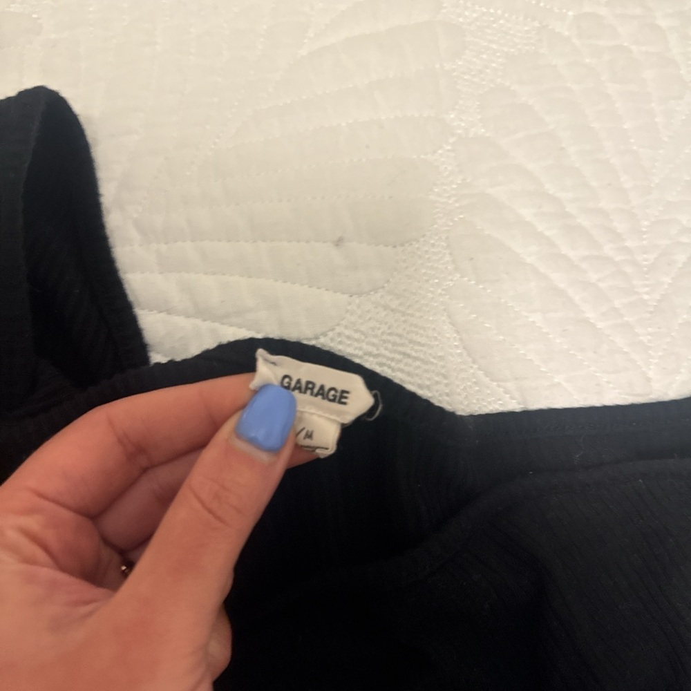 Garage Black Ribbed One-Shoulder Top - Picture 2 of 2